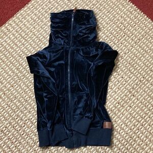 BKE soft zip up sweater dark blue